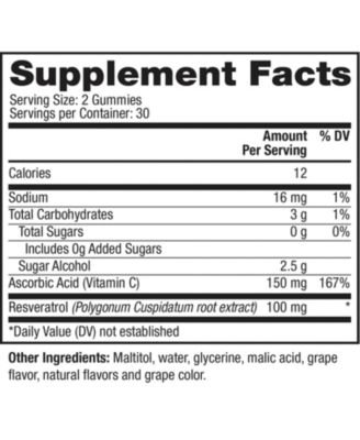 NUTRITION Resveratrol Gummies, 60 CT