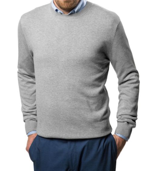 Мужской свитер Mio Marino Winter Crew Lightweight Pullover, цвет: Светлый пепельный
