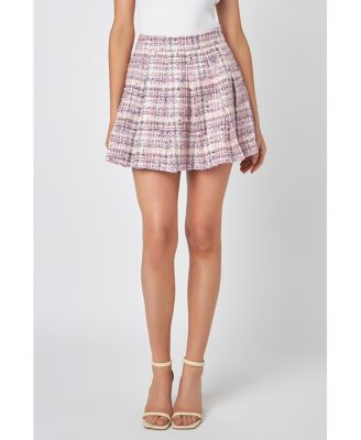 Women's Tweed Pleated Skirt