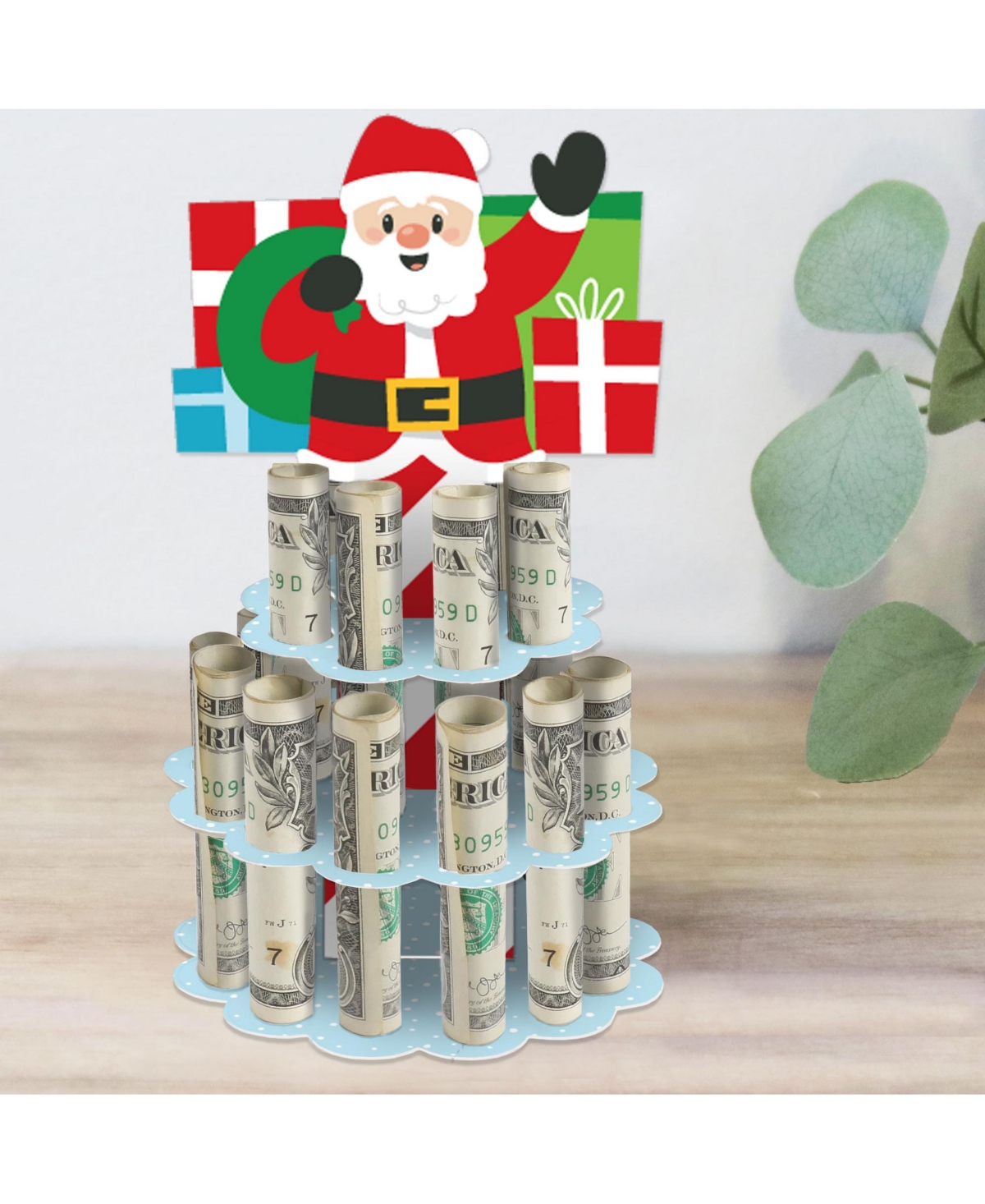 Big Dot of Happiness Very Merry Christmas - Diy Holiday Santa Claus Party Money Holder - Cash Cake - Assorted Pre-pack