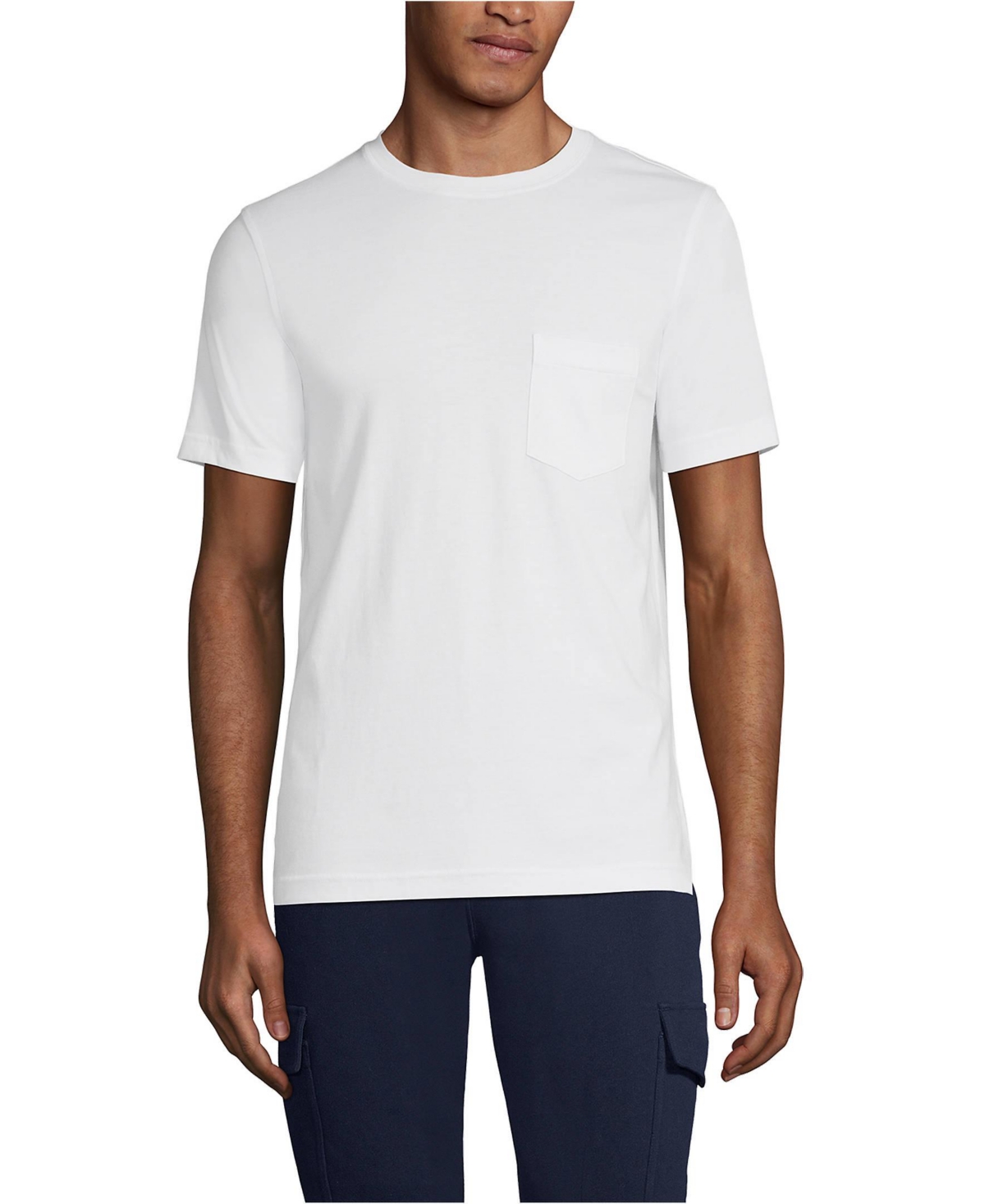 Lands' End Men's Short Sleeve Cotton Supima Tee With Pocket