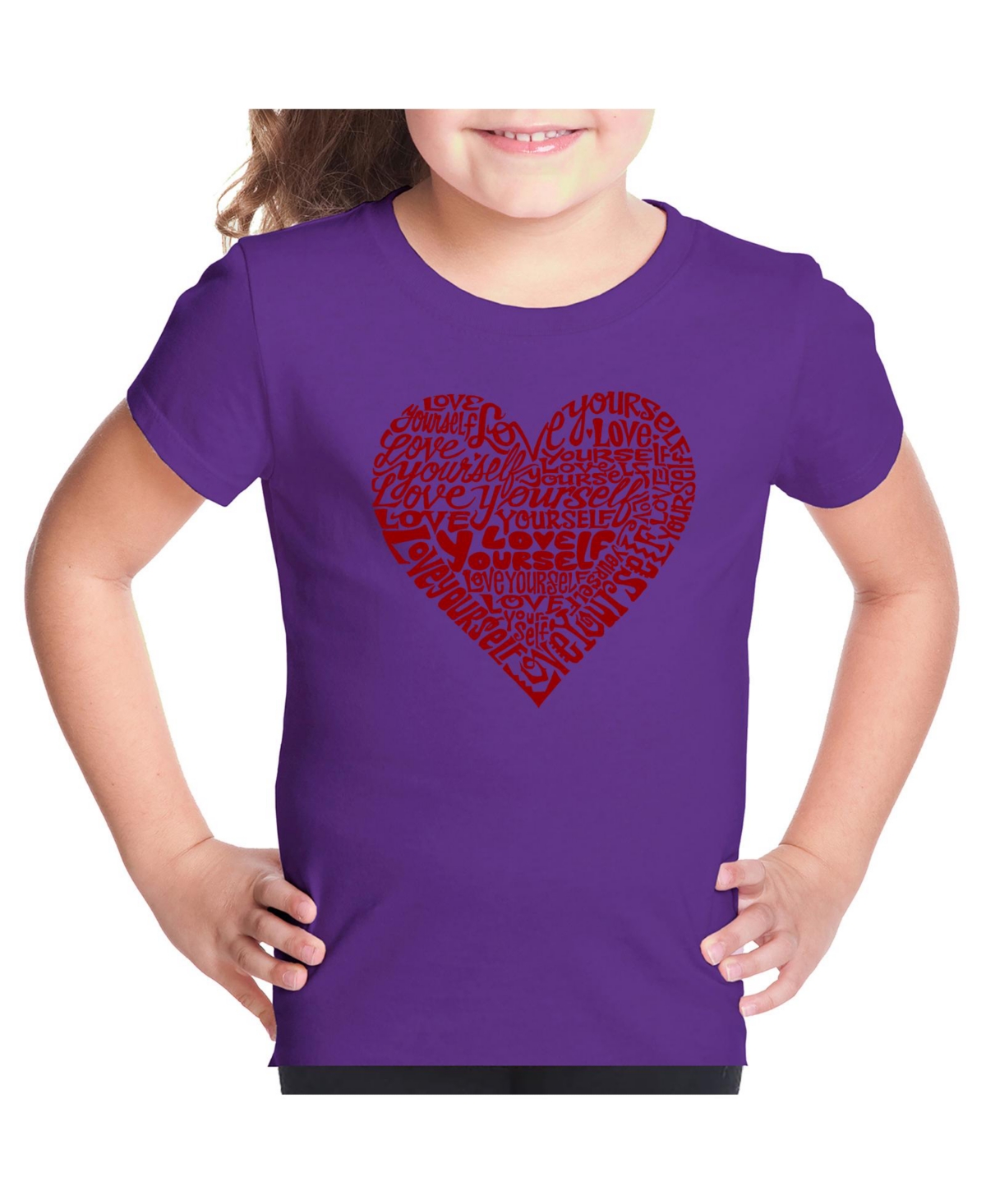 Child Love Yourself - Girl's Word Art T-Shirt