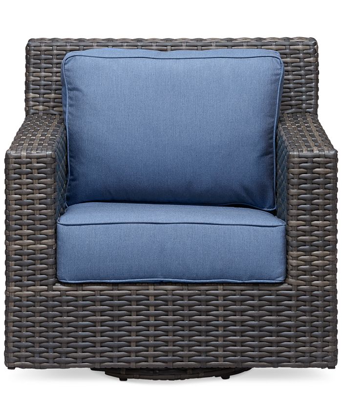 Furniture Viewport Wicker Outdoor Swivel Glider with Sunbrella