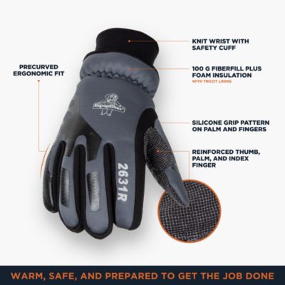 Men's Insulated Softshell Gloves - Lightweight, Water-Resistant, 0°F Comfort Rating, Durable Cold Weather Work Gloves