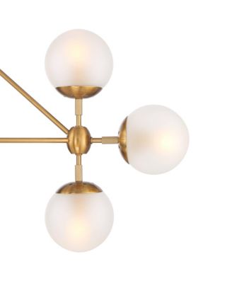 Gable Soft Gold Hanging Chandelier Lighting 40.50" Wide Mid Century Modern Sputnik Frosted Glass Globe Shade 10-Light Fixture for Dining Room House Foyer Entryway Kitchen - Possini Euro Design