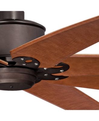 72" Predator Rustic Farmhouse Indoor Outdoor Ceiling Fan with Remote Control English Bronze Cherry Damp Rated for Patio Exterior Home
