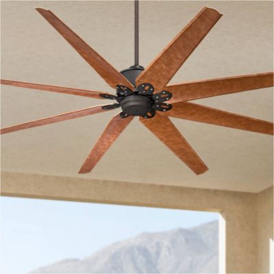 72" Predator Rustic Farmhouse Indoor Outdoor Ceiling Fan with Remote Control English Bronze Cherry Damp Rated for Patio Exterior Home