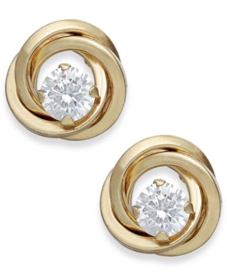 10k gold cz earrings