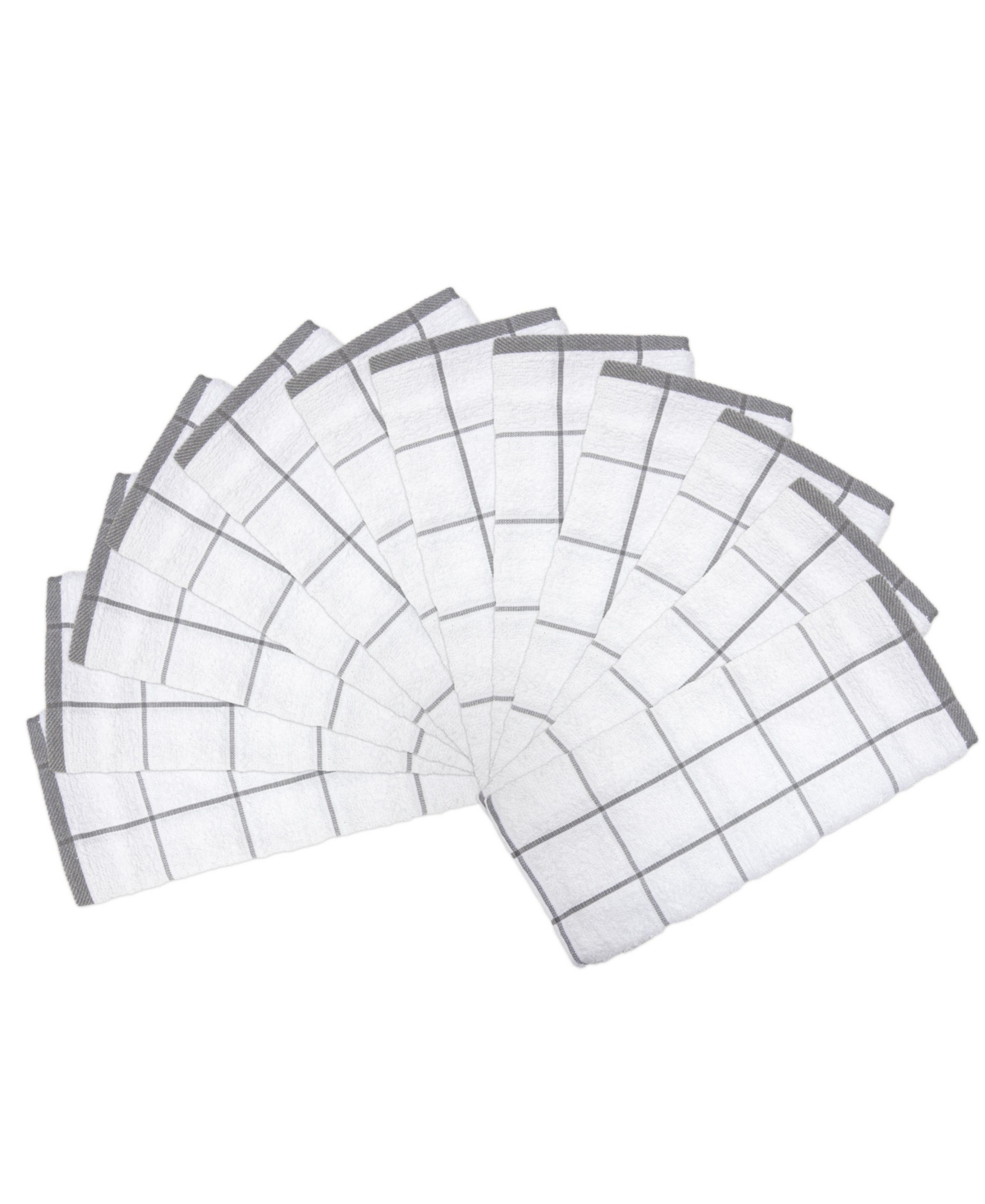 Arkwright Home Arkwright Cotton Kitchen Towels (12 Pack, 15x25 in.) Windowpane Stripes