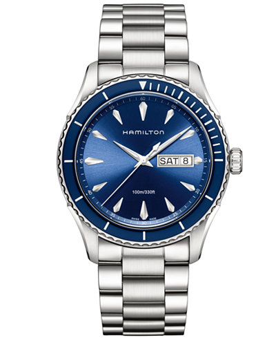 Hamilton Men's Swiss Jazzmaster Seaview Stainless Steel Bracelet Watch 42mm H37551141