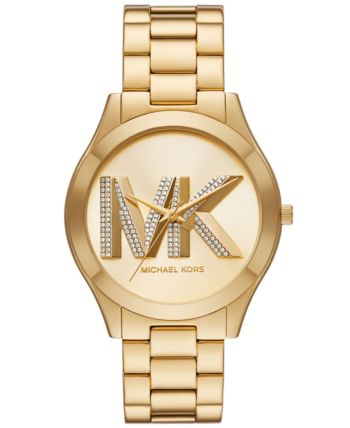 Michael Kors Women's Slim Runway Three-hand Gold-tone Stainless Steel Watch 42mm