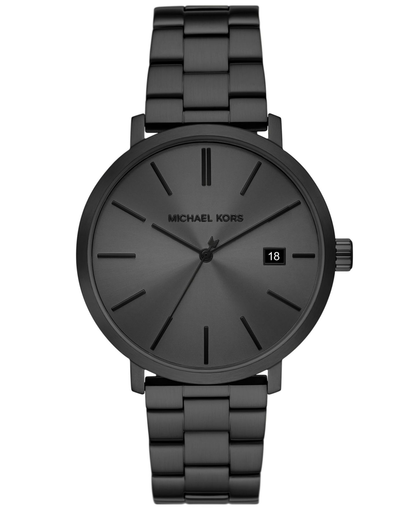Мужские часы Michael Kors Blake Three-Hand Date Black Stainless Steel Watch 42mm — фото 1