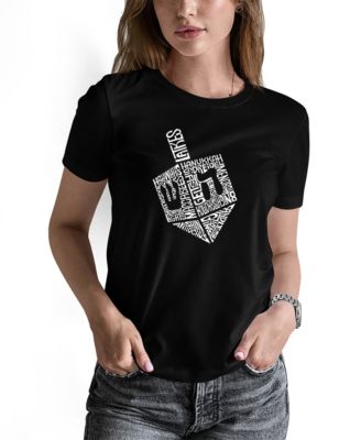 Women s Hanukkah Dreidel Word Art Short Sleeve T shirt