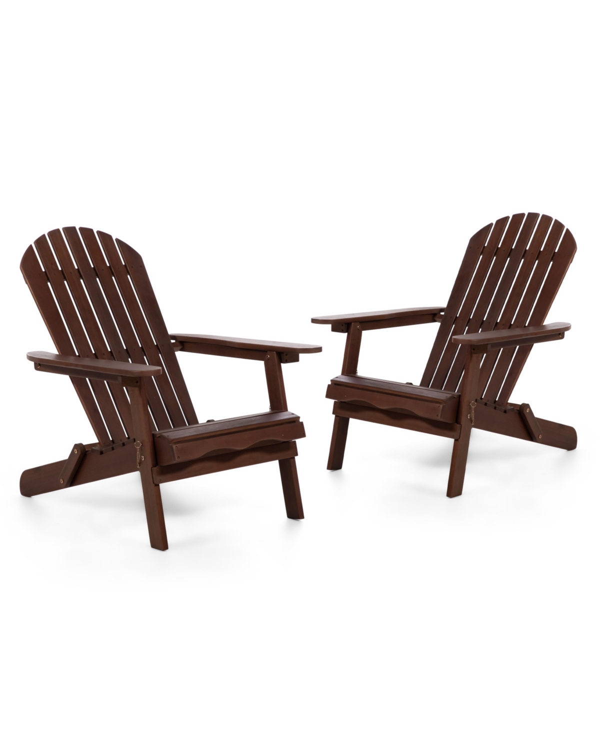 Furniture Of America 2 Piece Outdoor Eucalyptus Wood Folding Adirondrack Chairs In Dark Brown