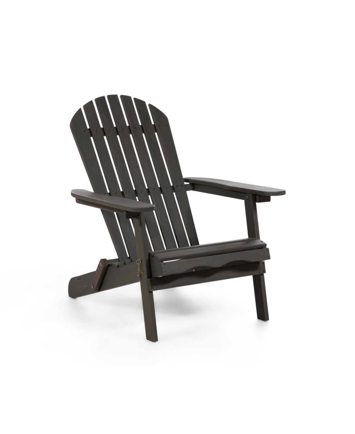 Furniture Of America 35.5" Outdoor Eucalyptus Wood Folding Adirondrack Chair In Washed Gray