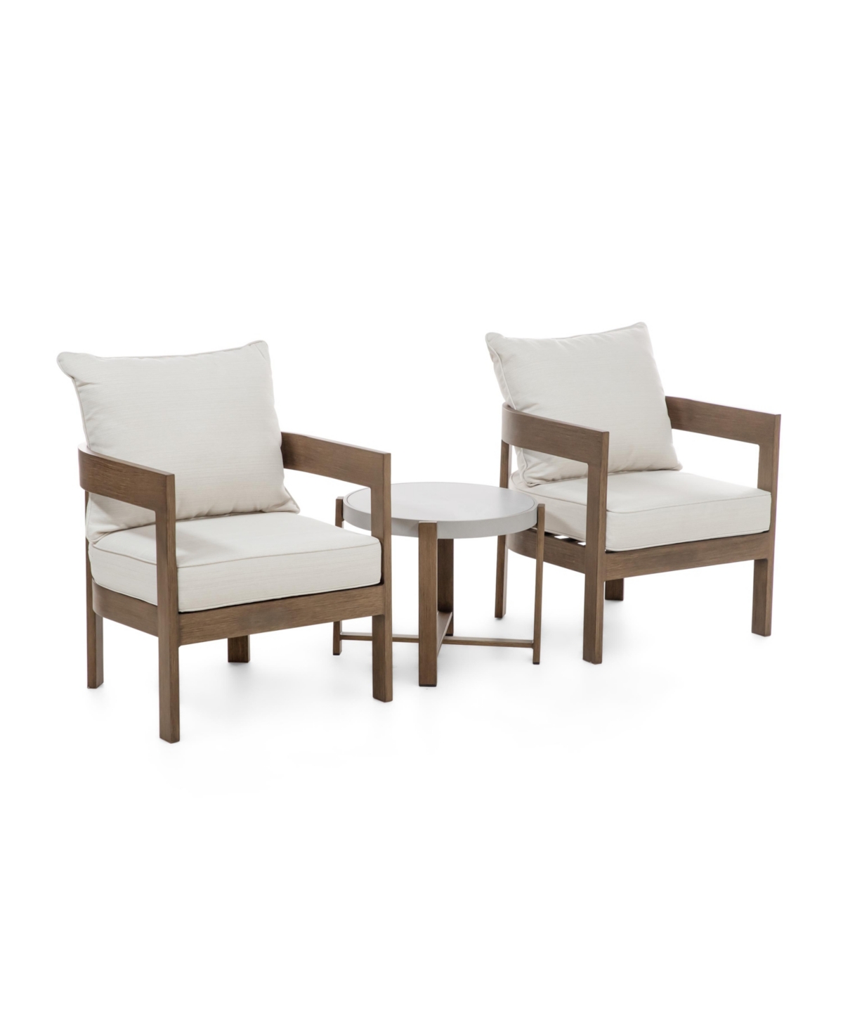 Furniture Of America 3 Piece Aluminum Stackable Patio Conversation Set In Natural