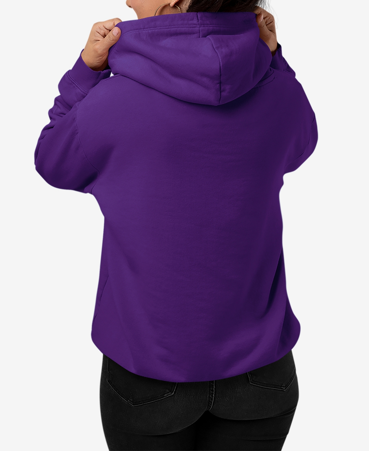 La Pop Art Women's Christmas Peeking Cat Word Art Hooded Sweatshirt
