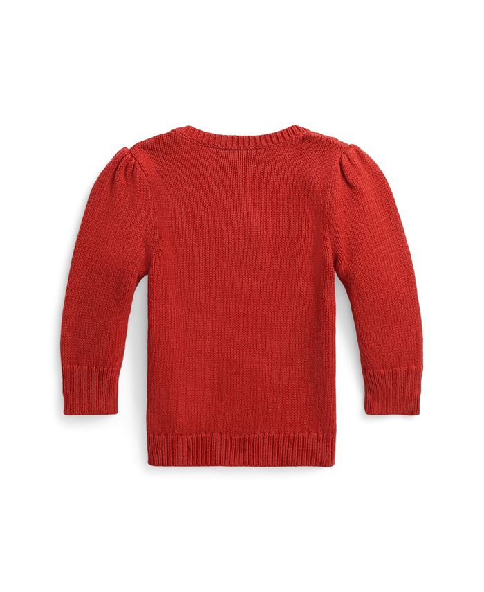 Polo Ralph Lauren Baby Girls Polo Bear Cotton Blend Sweater Macy's