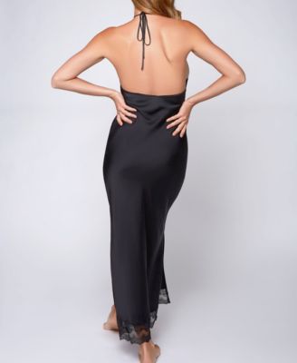 Women's Silky Stretch Satin Halter Nightgown