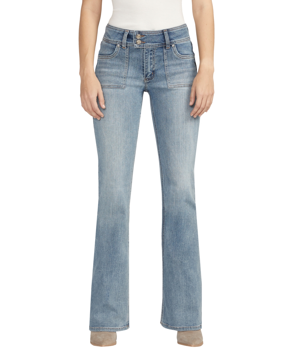 Shop Silver Jeans Co. Women's Be Low Low Rise Flare Jeans In Indigo