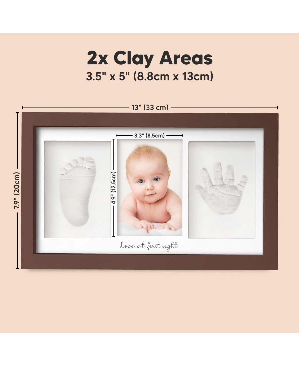 KeaBabies Duo Baby Hand and Footprint Kit, Baby Handprint Kit, Newborn Photo Frame, Baby Keepsake for New Mom