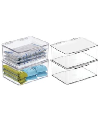 Mdesign hinged storage boxes. Set buy of 16