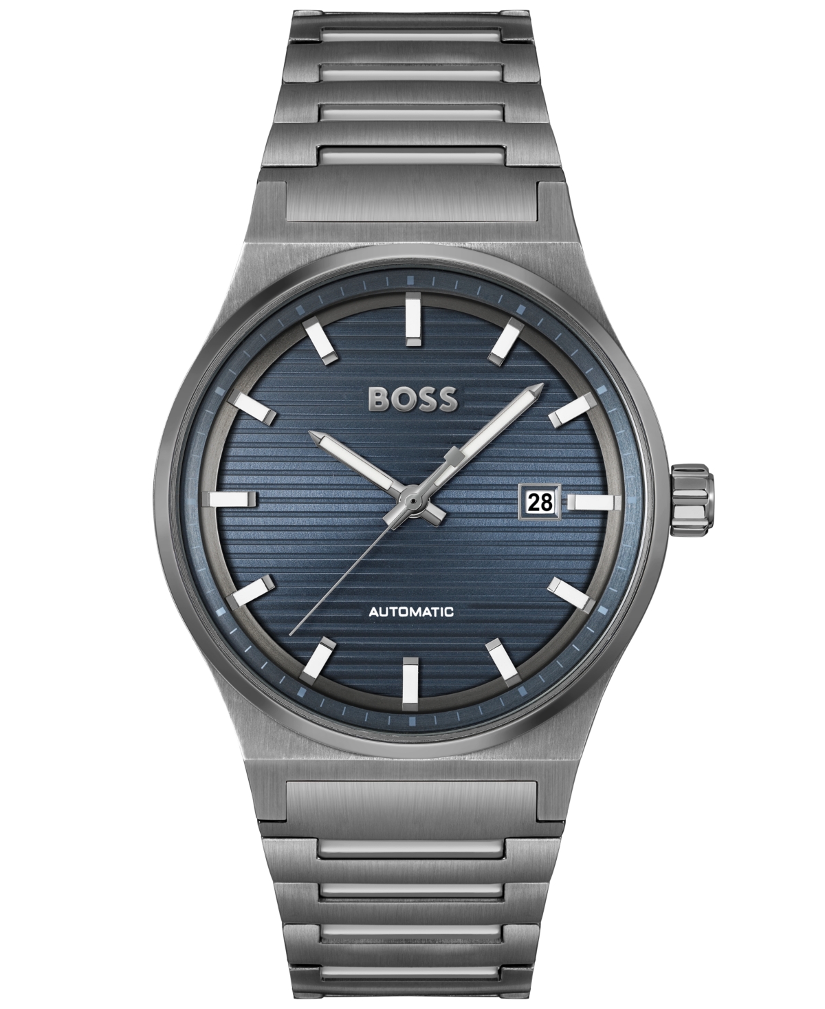 Shop Hugo Boss Boss Men Candor Auto Automatic Ionic Plated Gray Steel Watch 41mm