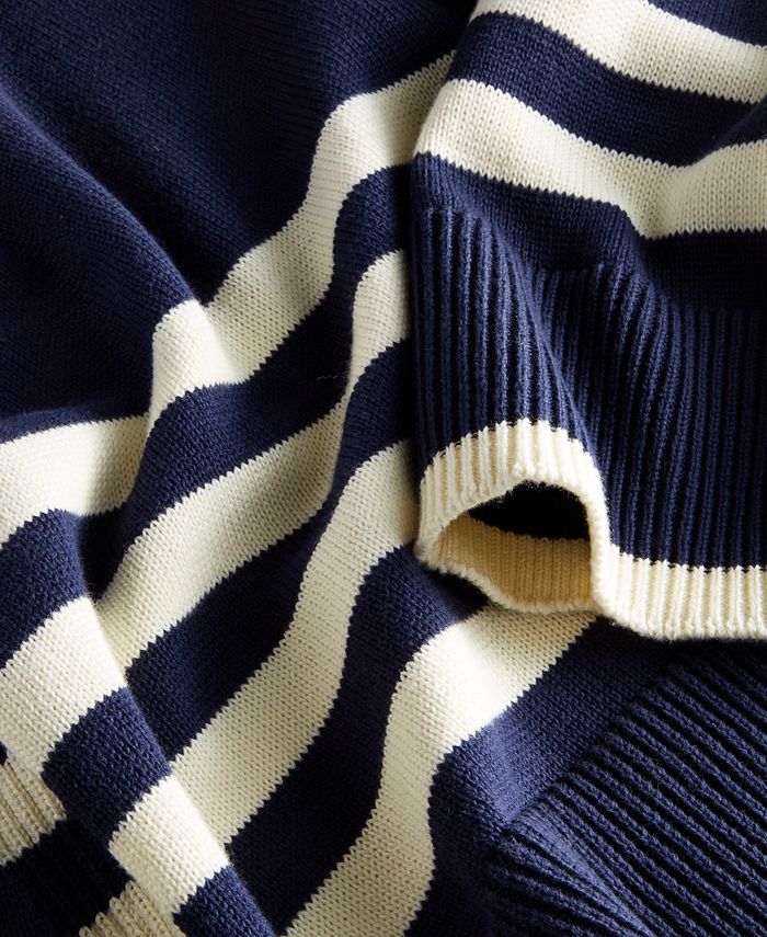 On 34th Women's Mock Neck Sailor-Stripe Sweater, Created for Macy's ...