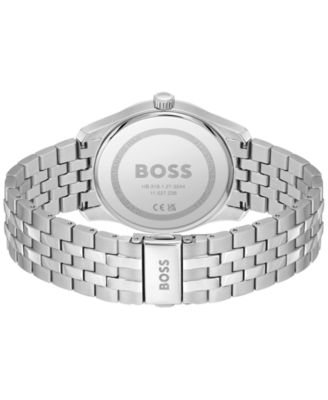 Men's Principle Quartz Basic Calendar Silver-Tone Stainless Steel Watch 41mm