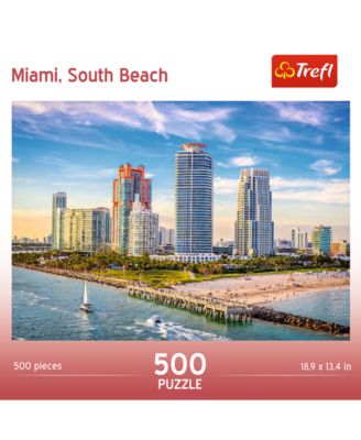 Red 500 Piece Jigsaw Puzzle - Miami, South Beach