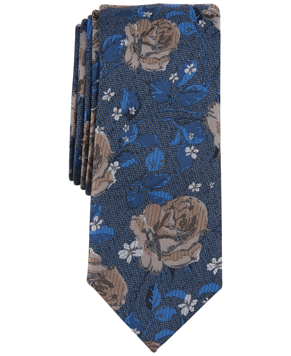 Bar Iii Men's Windsor Floral Tie, Created For Macy's In Taupe