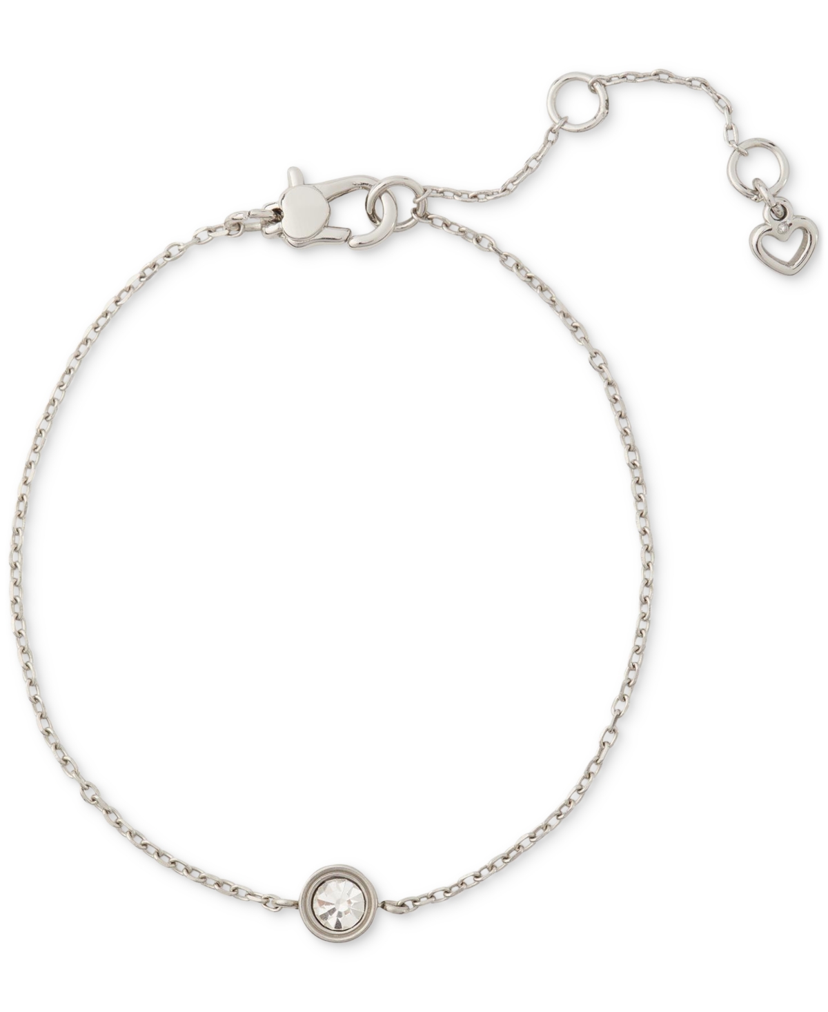 Kate Spade Gold-tone Solitaire Imitation Pearl Link Bracelet In Clear,silv