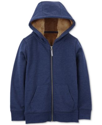Carter's - Big Boys Faux-Sherpa-Lined Full-Zip Hoodie