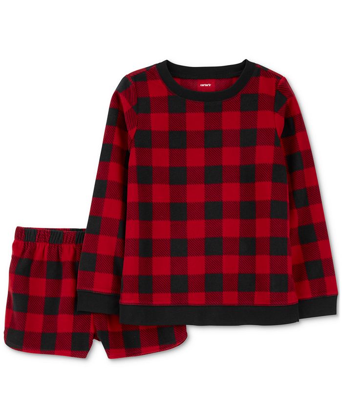 Girls buffalo plaid pjs clearance