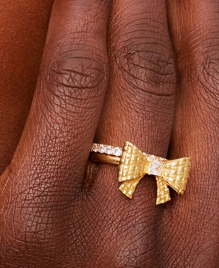 Kate spade rose gold bow ring sales