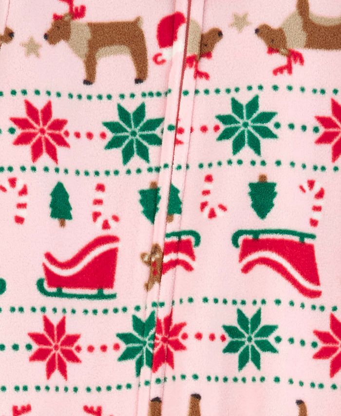 Carter's Toddler Girls OnePiece Holiday Fair Isle Fleece Footed Pajama