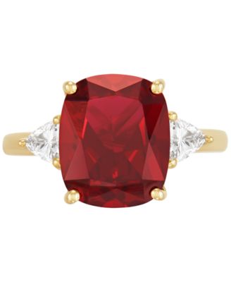 Lab Grown Ruby (7-1/4 ct. t.w.) & Lab Grown Diamond (3/8 ct. t.w.) Statement Ring in 14k Gold (Also available in Emerald)