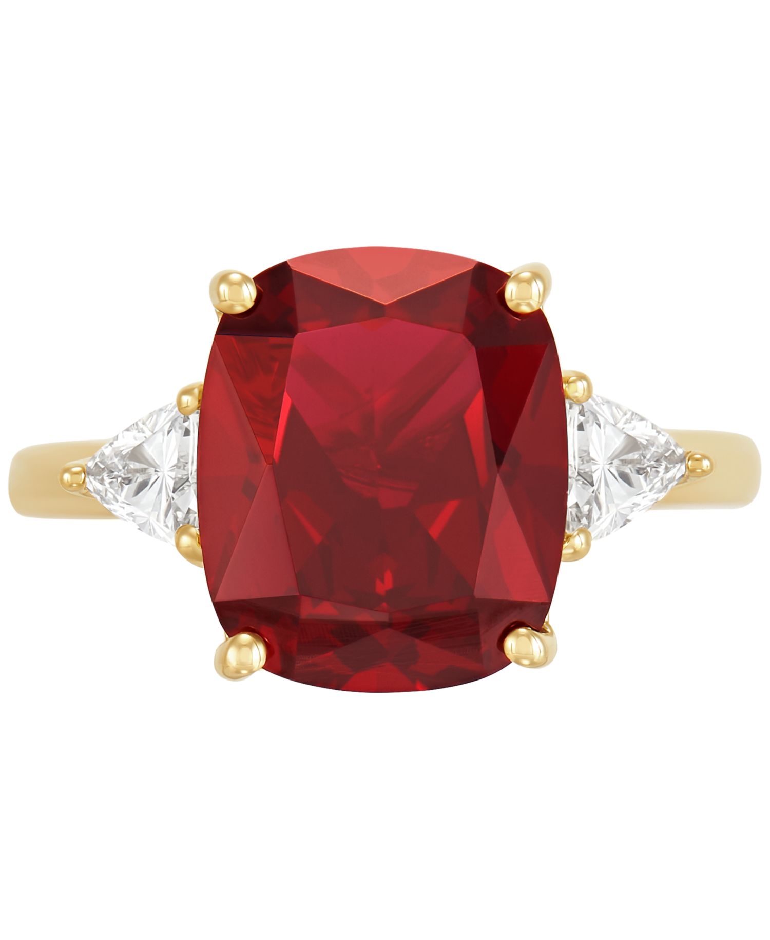 Lab Grown Ruby (7-1/4 ct. t.w.) & Lab Grown Diamond (3/8 ct. t.w.) Statement Ring in 14k Gold (Also available in Emerald)