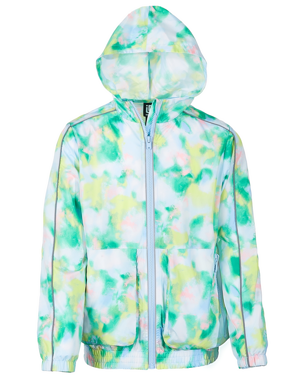 Id Ideology Kids' Big Girls Spray Abstract-print Convertible Full-zip Hooded Jacket, Created For Macy's In Skysail Blue
