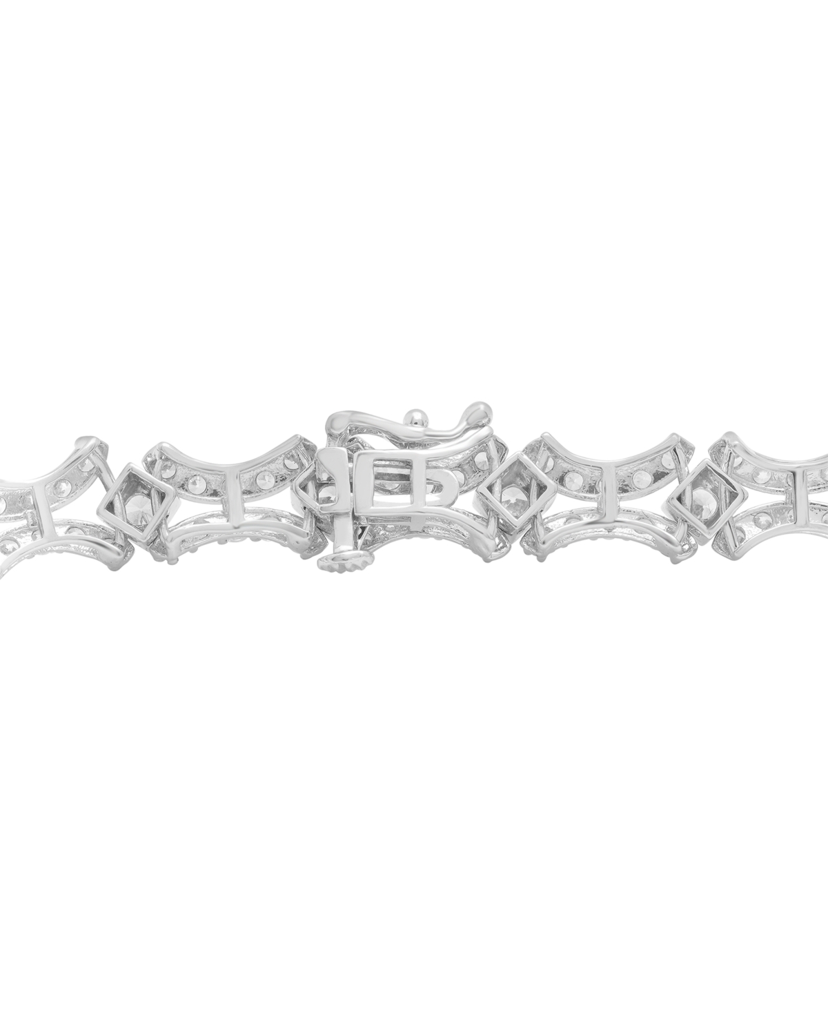 Shop Macy's Diamond Vintage-look Link Bracelet (5 Ct. T.w.) In 10k White Gold, Created For