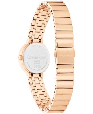 Women's Three Hand Carnation Gold-Tone Stainless Steel Bracelet Watch 25mm