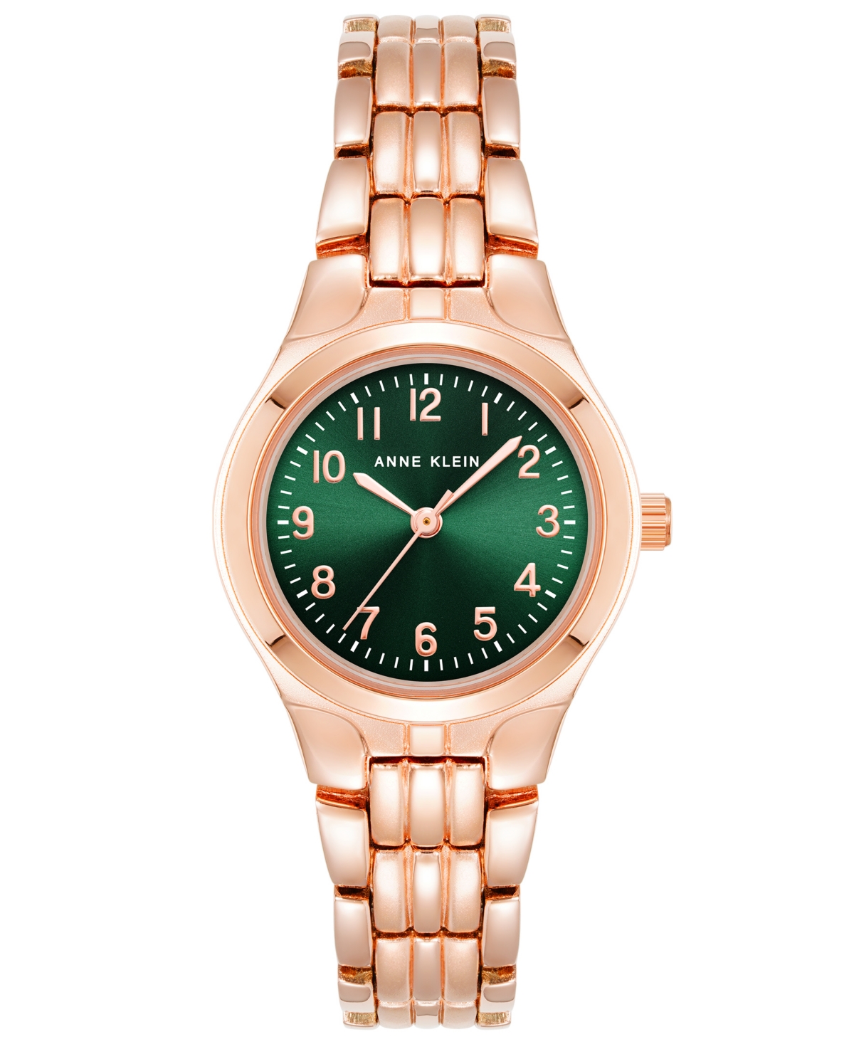 Anne Klein Women's Quartz Rose Gold-tone Alloy Watch, 26mm In Rose Gold-tone,green