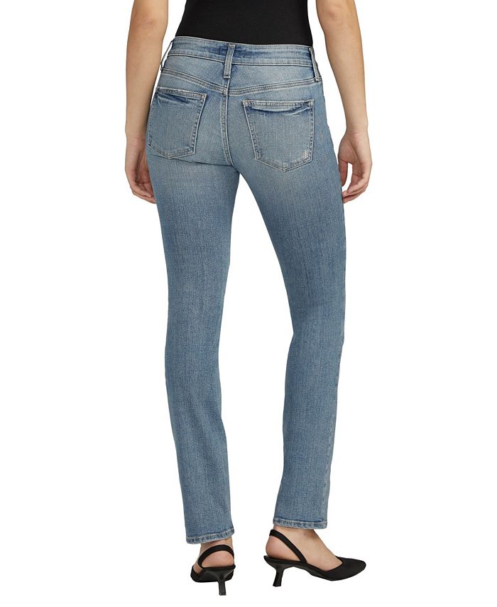 Silver Jeans Co. Women's Suki Mid Rise Curvy Fit Straight Leg Jeans ...