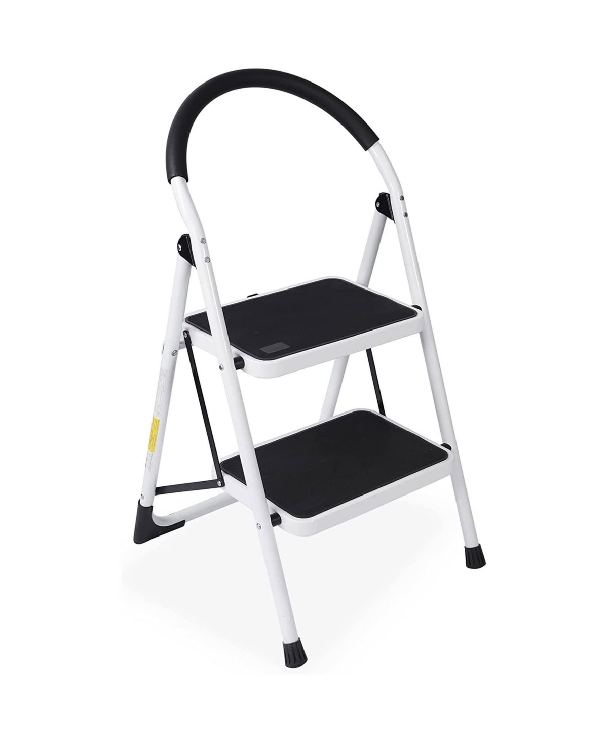 2 Steel Step Folding Ladder with with 330 lb. Load Capacity - White