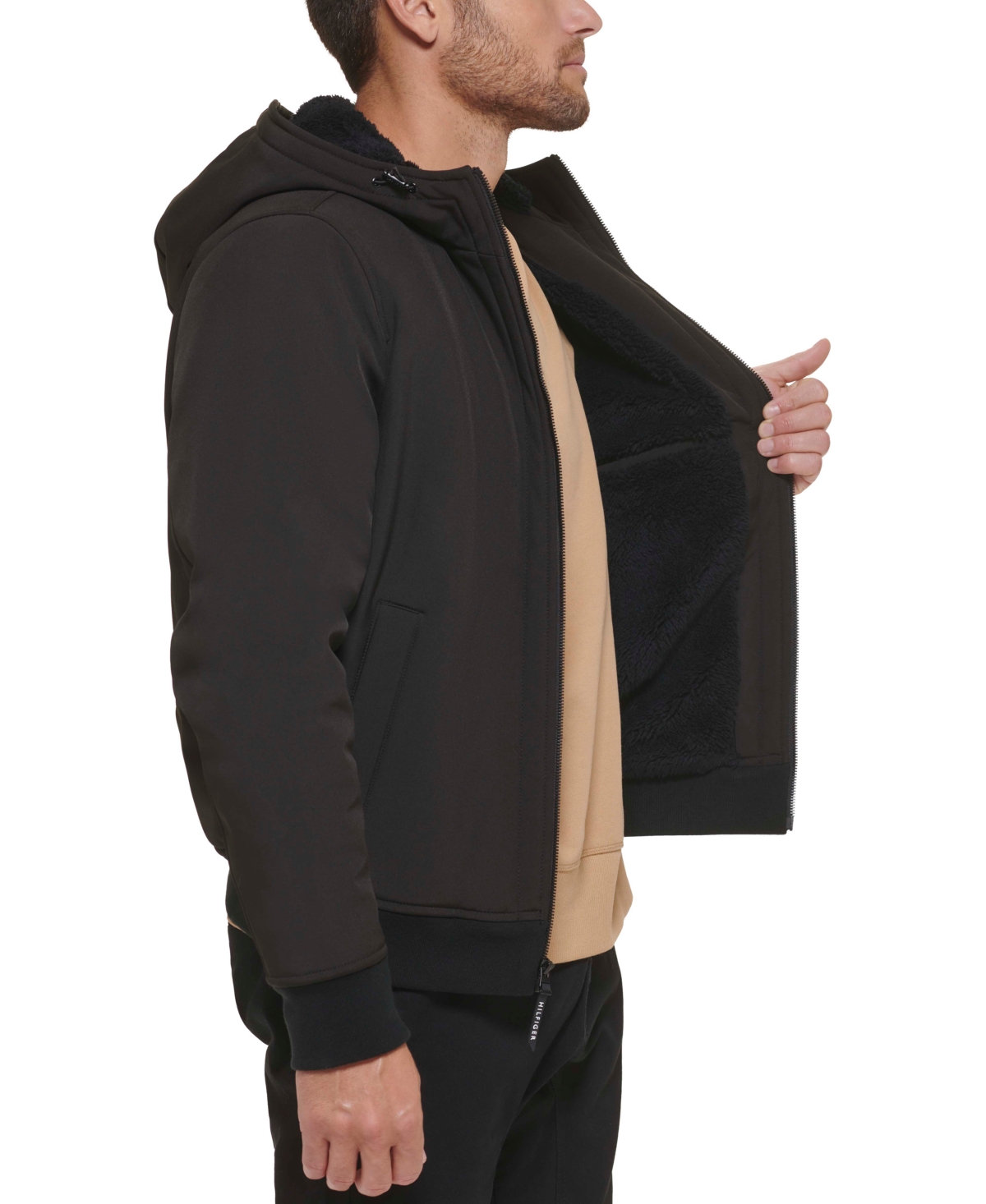 Tommy Hilfiger Men's Softshell Performance Hooded Fleece-Lined Bomber Jacket