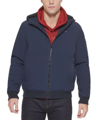 Men's Softshell Performance Hooded Fleece-Lined Bomber Jacket