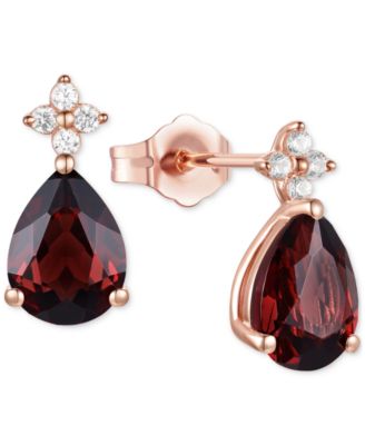 Morganite (1-3/4 ct. t.w.) & Lab-Grown White Sapphire (1/8 ct. t.w.) Pear Stud Earrings in 14k Gold-Plated Sterling Silver (Also in Additional Gemstones)
