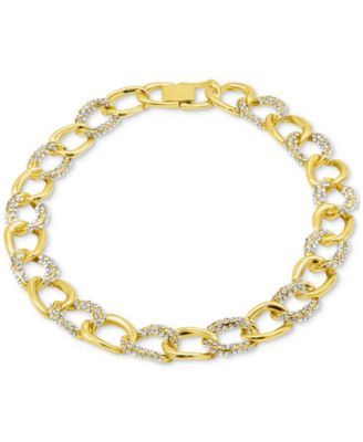 ADORNIA - Gold-Tone Crystal Chunky Chain Link 16-1/2" Necklace
