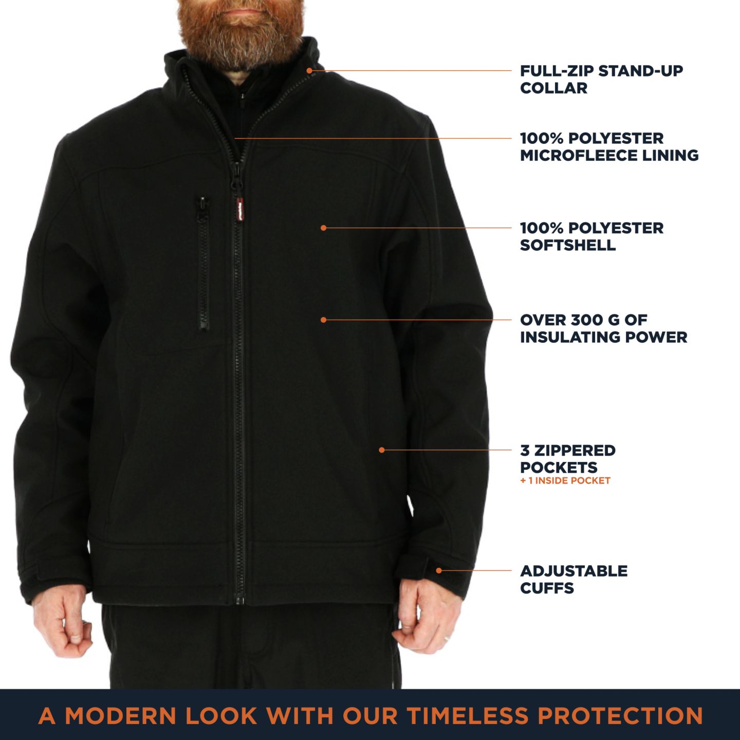Мужская куртка RefrigiWear Big & Tall Warm Insulated Softshell Jacket with Soft Micro-Fleece Lining — фото 2