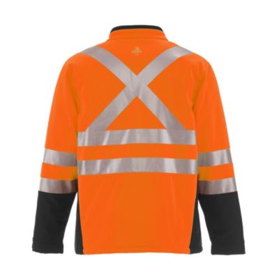 Men's HiVis Insulated Softshell Jacket - High-Visibility, Warm Work Coat, Water-Repellent, Windproof, Reflective Safety Gear